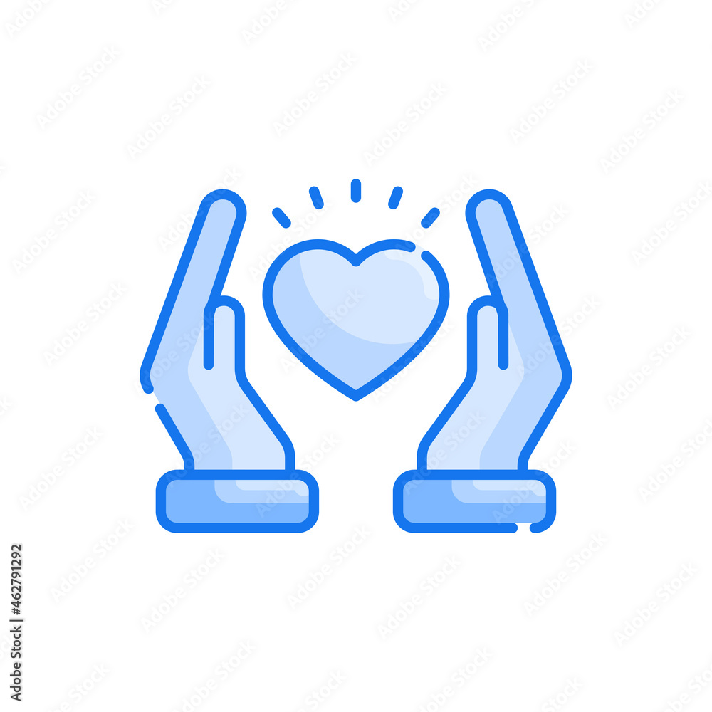 Care vector blue colour icon style illustration. EPS 10 file Care vector blue colour icon style illustration. EPS 10 file
