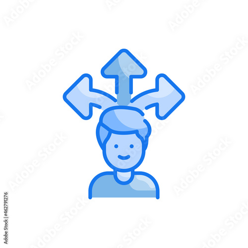 Career path vector blue colour icon style illustration. EPS 10 file