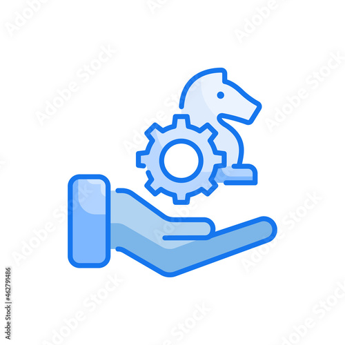 Strategic management vector blue colour icon style illustration. EPS 10 file
