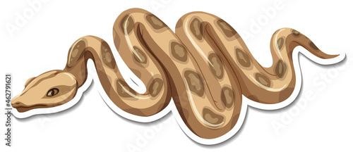 A sticker template of snake cartoon character