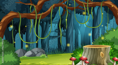 Enchanted forest landscape background