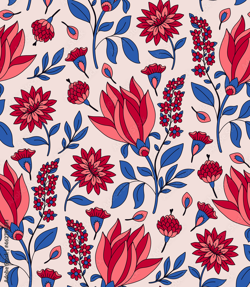 Indian Batik Seamless Pattern Indian Batik Seamless Pattern