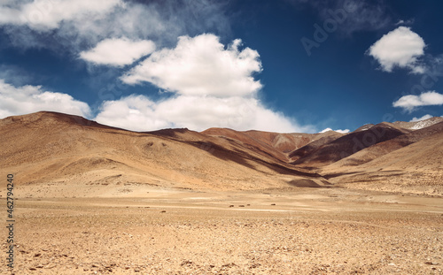 India, Ladakh, Brown barren landscape of Himalayas
