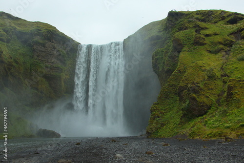 Waterfall Skogafoss on Iceland, Europe 