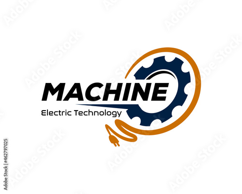 smart electric machine abstract light bulb logo template illustration