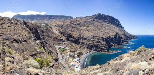 Spain, Canary Islands, La Gomera, Alojera, panoramic view over Alojera photo