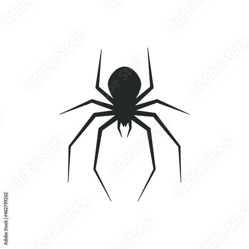 Spider shape silhouette. Insect icon symbol. Vector illustration image.