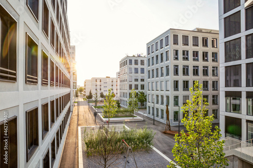 Modern high-rise residential building in Munich, Germany photo