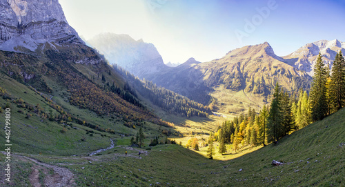 Karwendel mountains in autumn, Hinteriss, Austria photo