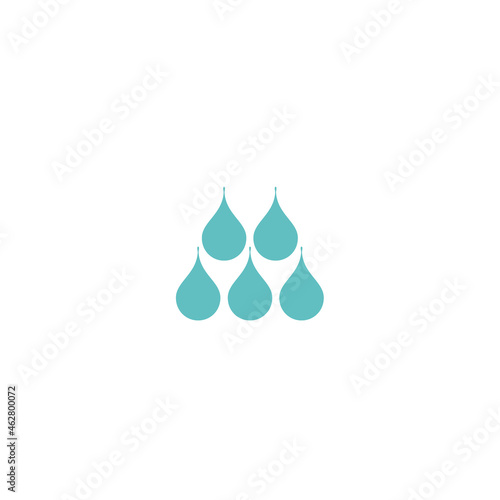 Watering or absorb pictogram. Blue water drops, drips or droplets.