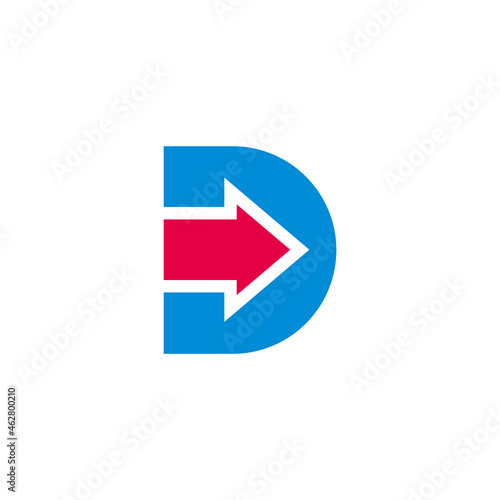 letter d colorful geometric arrow logo vector