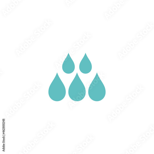 Watering or absorb pictogram. Blue water drops, drips or droplets.