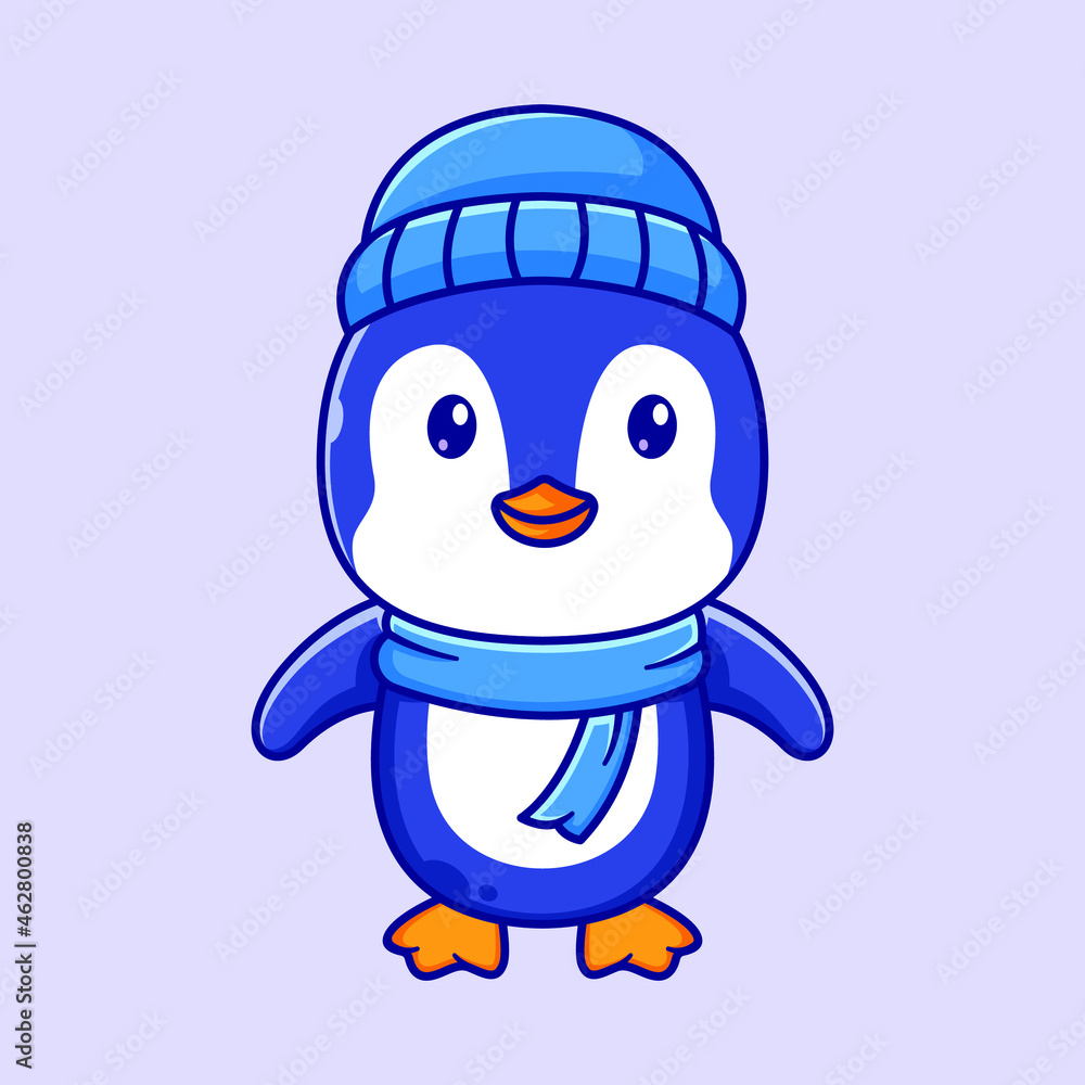 cute penguin character logo design template for winter mascot cute penguin character logo design template for winter mascot