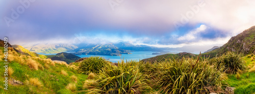 View across Lyttelton Harbour, Christchurch, Canterbury, South Island, New Zealand photo