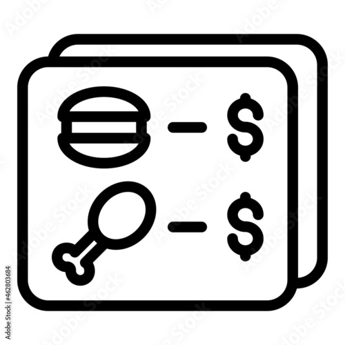 Online food menu icon outline vector. Mobile order. Delivery home