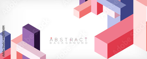 Abstract background. 3d cubes, cubic elements and blocks. Techno or business concept for wallpaper, banner, background, landing page