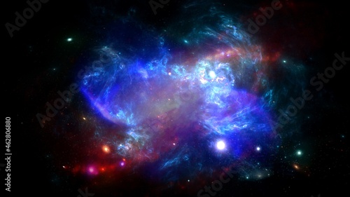 Fototapeta Naklejka Na Ścianę i Meble -  Planets Galaxy Science Fiction Wallpaper Beauty Deep Space Cosmos Physical Cosmology Stock Photos