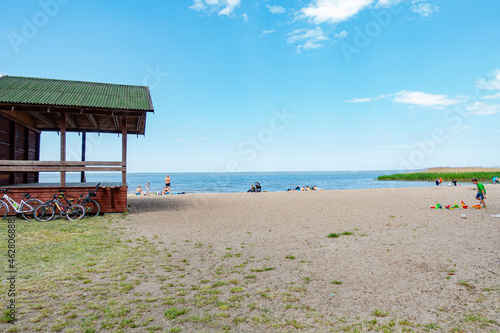 plaża zatoka wiślana piasek warmia mazury