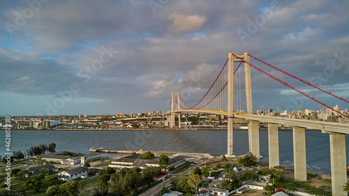 Mozambique, Maputo, Clouds over Maputo-Katembe Bridge