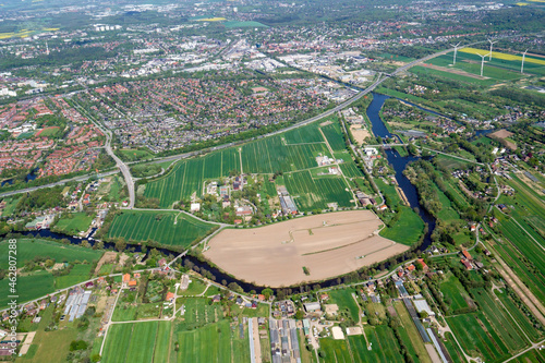 Gasspeicher Reitbrook, unterirdischer Gasspeicher in Hamburg, Luftbild photo