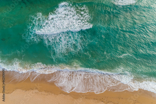 Greece, Preveza, aerial view beach and sea at Vrachos Beach photo