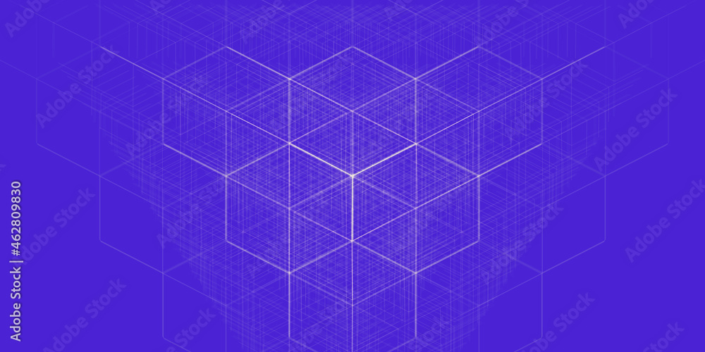 Fototapeta premium abstract blue background with cubes