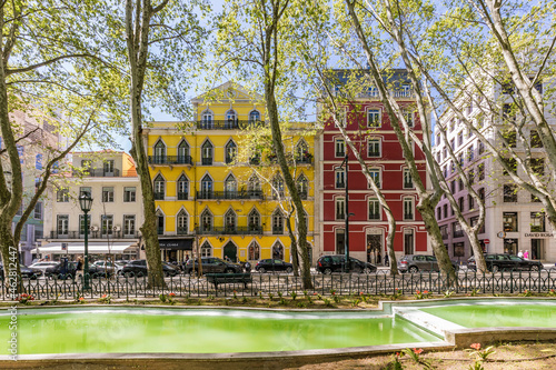 Portugal, Lisbon, Old buildings at Avenida da Liberdade photo