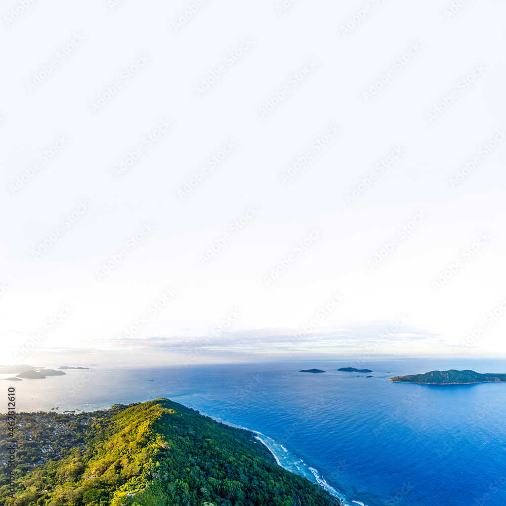 Seychelles, La Digue, Aerial view of Indian Ocean Seychelles, La Digue, Aerial view of Indian Ocean