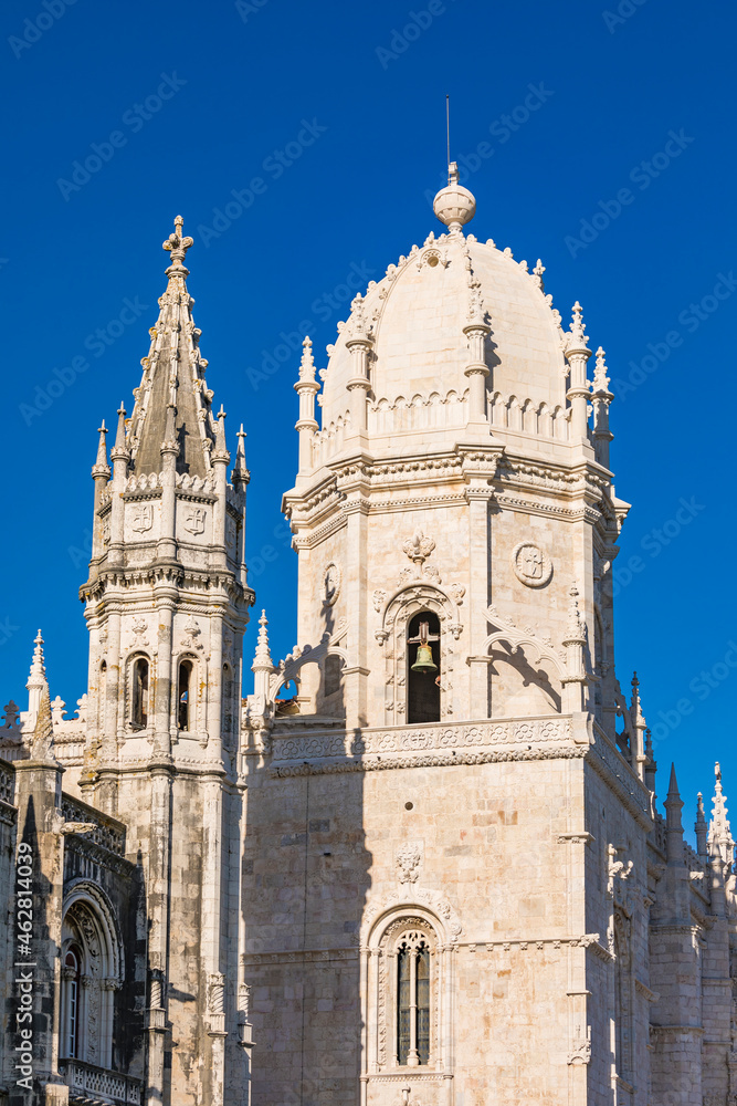 Portugal, Lisbon, Belem, Towers of Jeronimos Monastery Portugal, Lisbon, Belem, Towers of Jeronimos Monastery