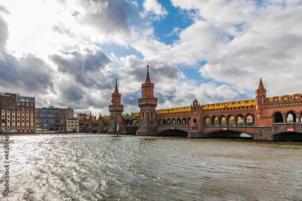 Germany, Berlin, Oberbaum Bridge over Spree river connecting Friedrichshain and Kreuzberg Germany, Berlin, Oberbaum Bridge over Spree river connecting Friedrichshain and Kreuzberg