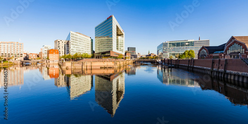 Germany, Hamburg, HafenCity, Ericusspitze, Spiegel publishing house and Deichtorhallen photo