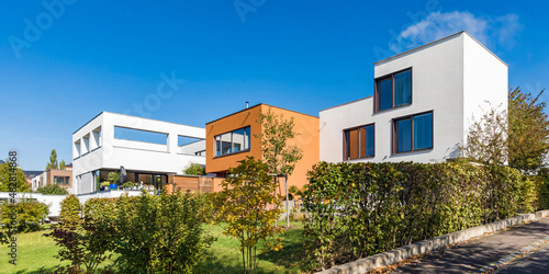Germany, Thuringia, Weimar, Residential area Neues Bauen am Horn, Modern houses photo