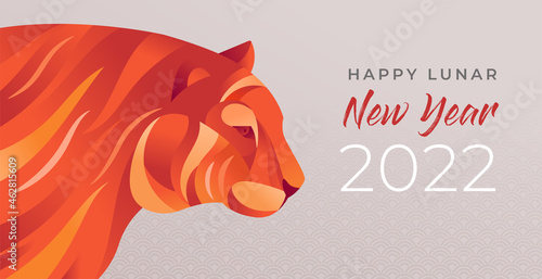 Chinese new year 2022 year of the tiger - Chinese zodiac symbol, Lunar new year concept, modern background design