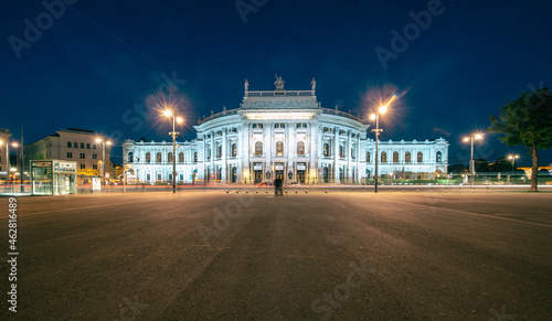 Burgtheater at night, Vienna, Austria photo