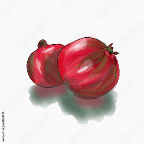 Pomegranate on a white background