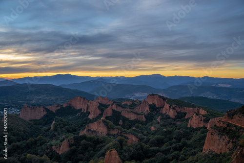 sunset in Las Medulas natural parkin León (Spain)