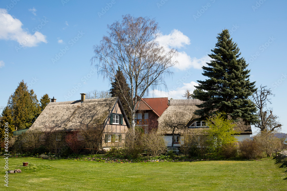 Thatched roof houses, Putbus, Ruegen, Germany Thatched roof houses, Putbus, Ruegen, Germany