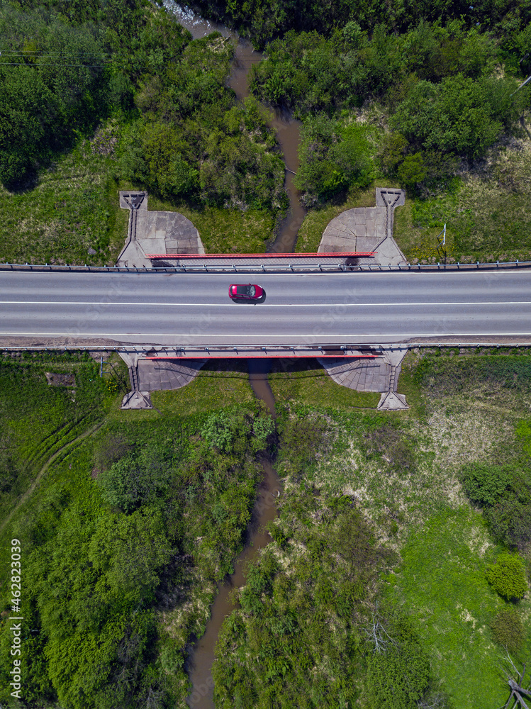 custom made wallpaper toronto digitalAerial view of car at the bridge, Moscow, Russia