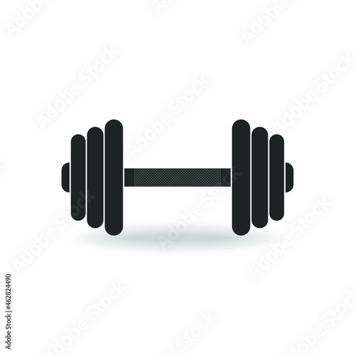 Dumbbell graphic icon. Dumbbell sign isolated on white background. Gym symbol. Vector illustration