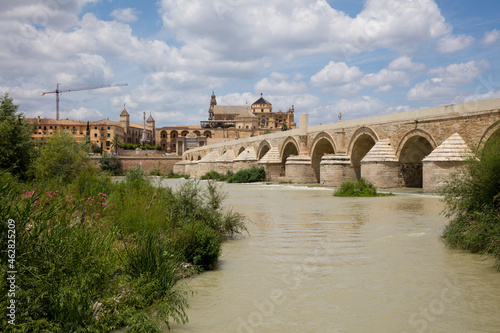 Spain, Andalusia, Cordoba, Old town, Mosque?Cathedral of Cordoba, Puente Romano, Roman bridge photo