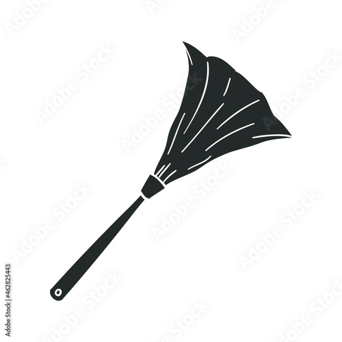 Duster Icon Silhouette Illustration. Cleaner Brush Vector Graphic Pictogram Symbol Clip Art. Doodle Sketch Black Sign.