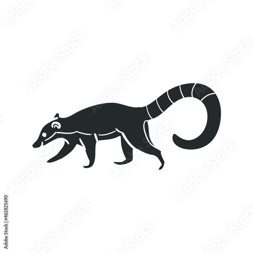 Lemur Icon Silhouette Illustration. Animal Primate Vector Graphic Pictogram Symbol Clip Art. Doodle Sketch Black Sign.