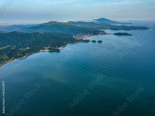 Wallpaper Mural Russia, Primorsky Krai, Andreyevka, Aerial view of Sea of Japan and coastal town in Trinity Bay Torontodigital.ca