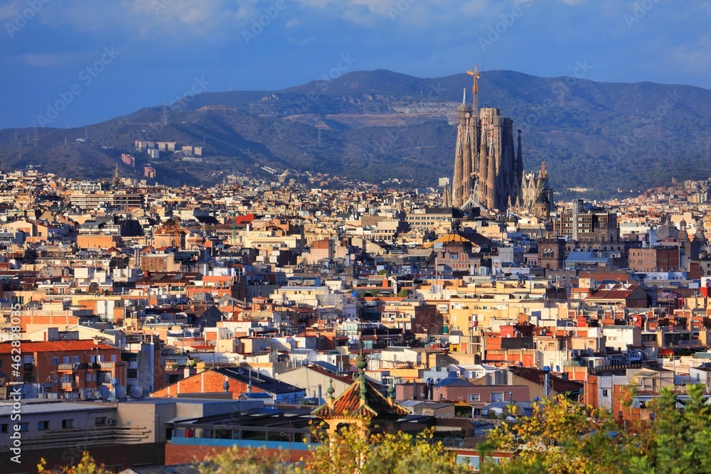 Barcelona cityscape with Sagrada Familia