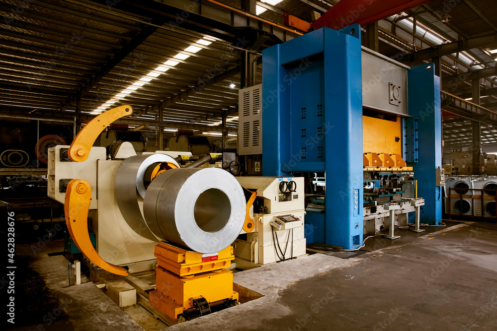 Heavy-duty production press shop inside the factory