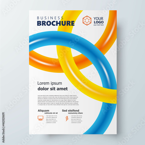  Flyer cover Circles theme orange color brochure design template