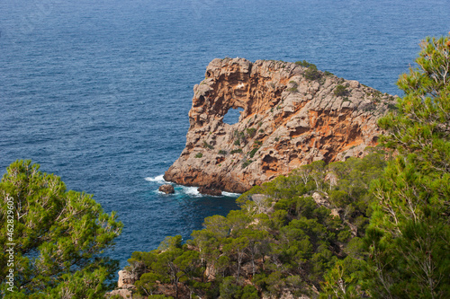 Spain, Balearic Islands, Mallorca, Deia, Peninsula Sa Foradada, natural arch photo