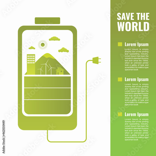 Green energy banner templat...
