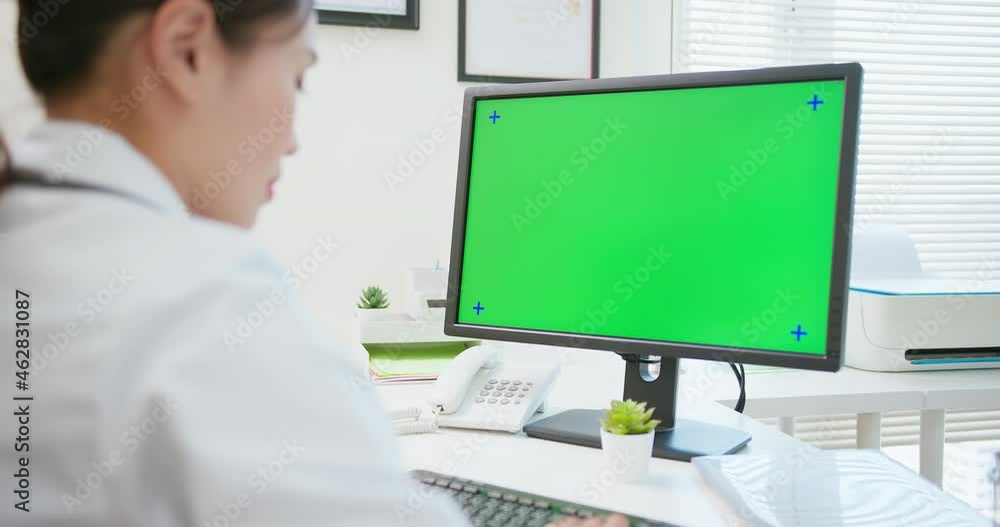 female doctor use computer female doctor use computer