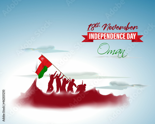 Vector illustration of happy Oman independence day